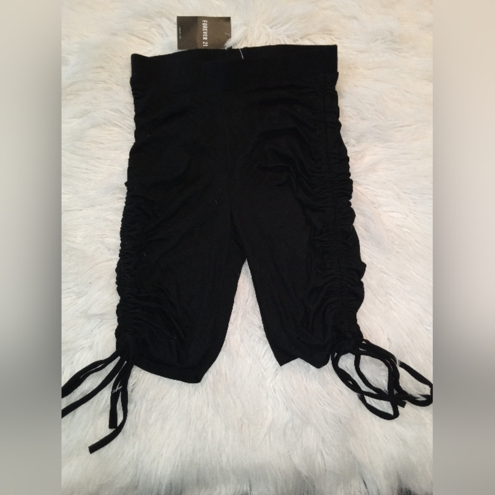 Black Ruched Bike Leggings